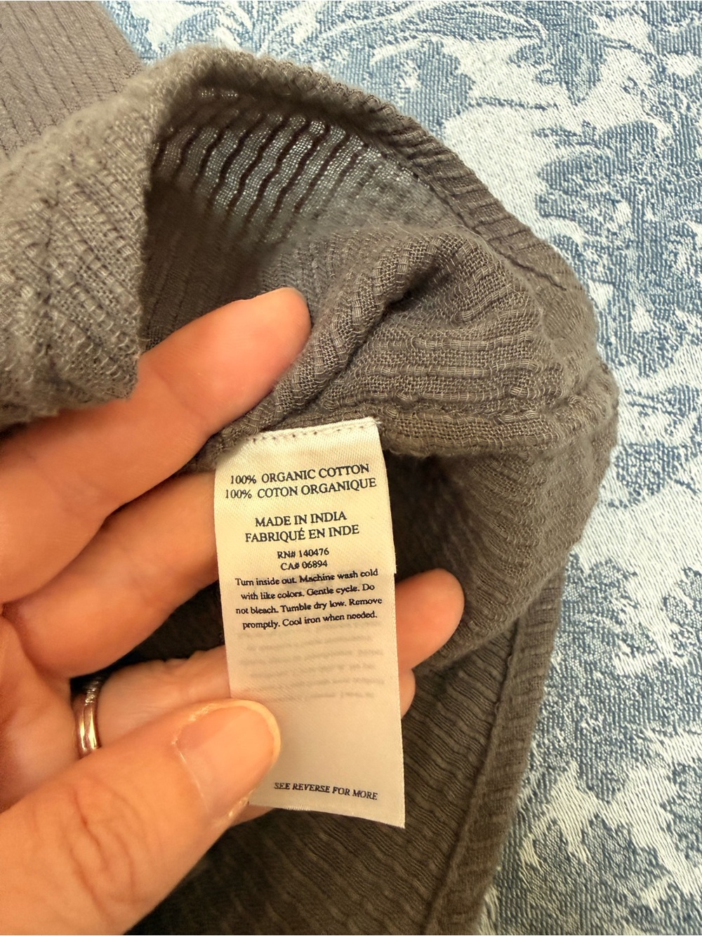 Faherty Gray Ruffled Willa Button-Down Blouse - Picture 5 of 5